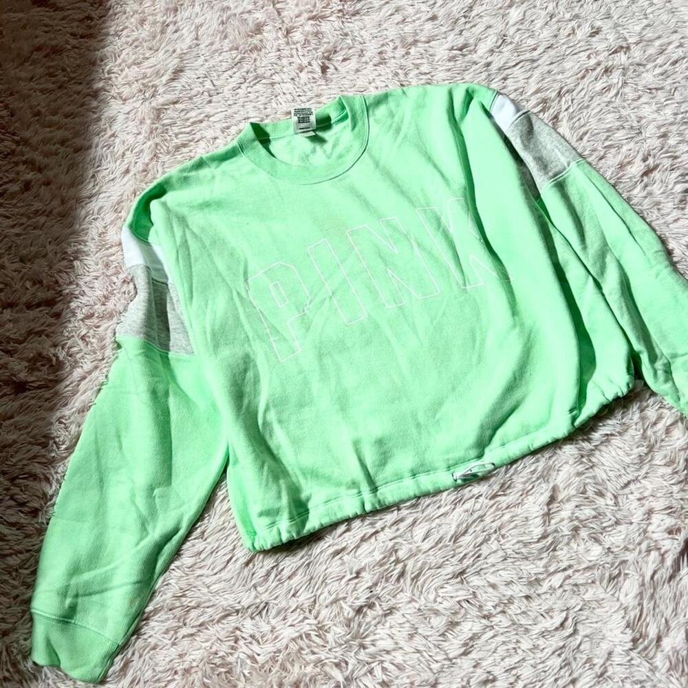 Victoria's Secret‎ PINK Mint Green Boxy Oversized Clean Girl Aesthetic Crop Top